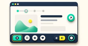 Website frame with visible focus styling and a bottom action bar that leaves the main page content unobscured