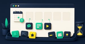 A finite planning board allocating selected website action tiles to persistent placement slots